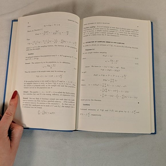 Sampling Theory 1968 Raj McGraw-Hill Probability & Stats Hardcover Book Vintage - Picture 9 of 13